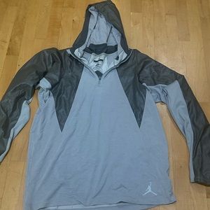 AIR JORDAN ~ GREY DRI FIT ~ HOODIE PULL OVER.~ SZ MENS XL